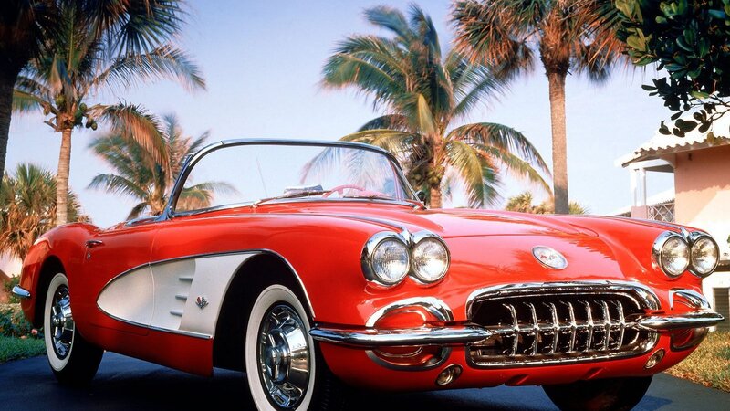 Red classic Corvette convertible