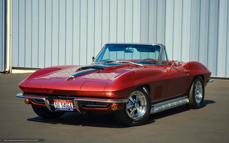 Red classic Corvette convertible