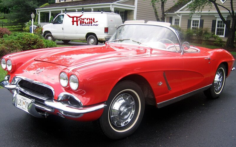 Red classic Corvette convertible
