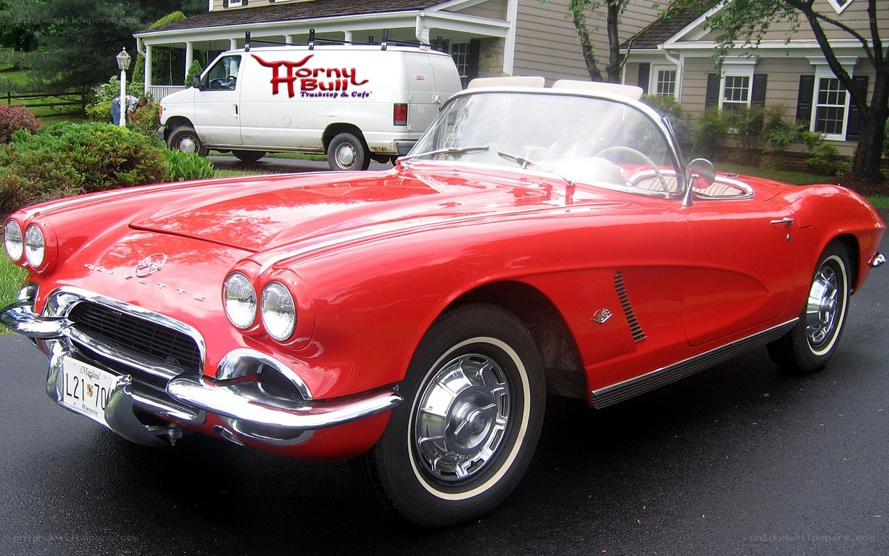 Red classic Corvette convertible