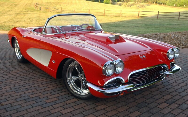 Red classic Corvette convertible