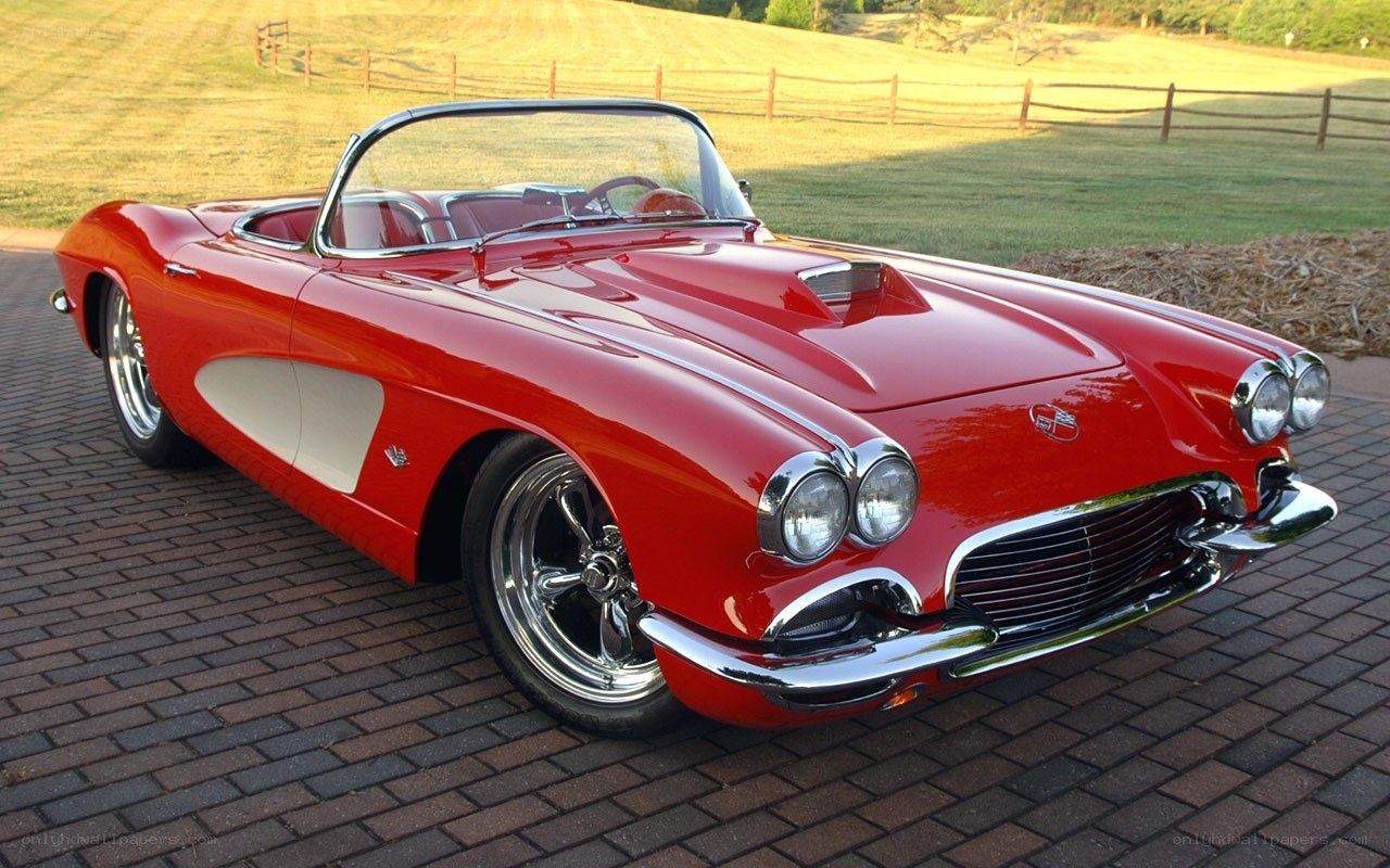 Red classic Corvette convertible