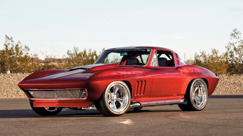 Red Classic Corvette — Dramatic, Afternoon