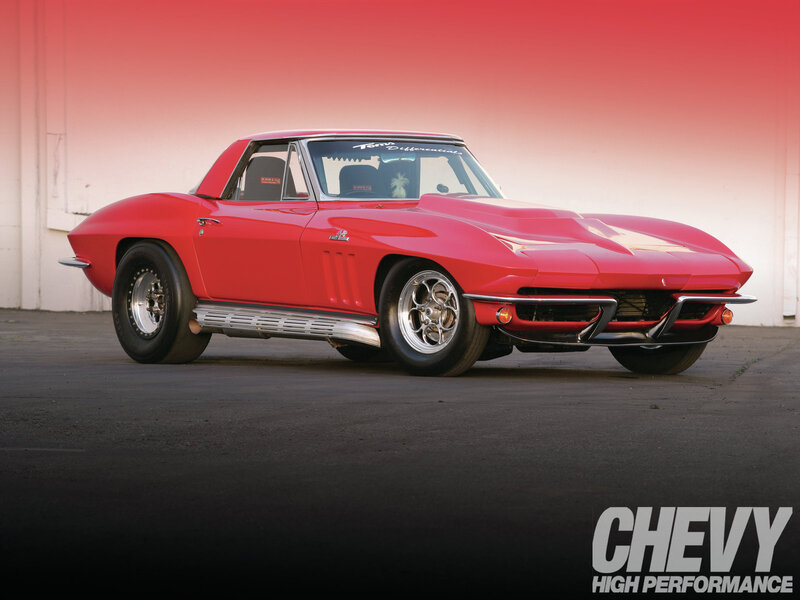 Red Classic Corvette — Dramatic, Sunset