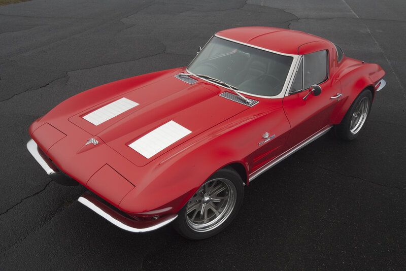 Red classic Corvette sports car