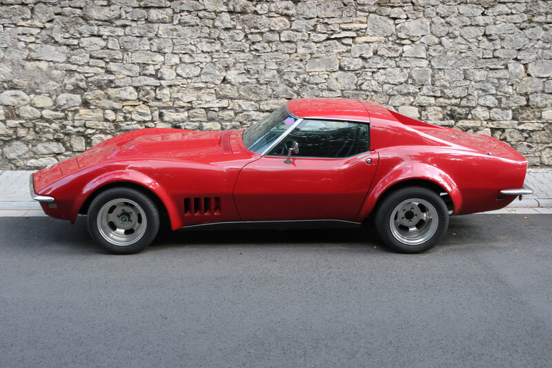 Red classic Corvette sports car