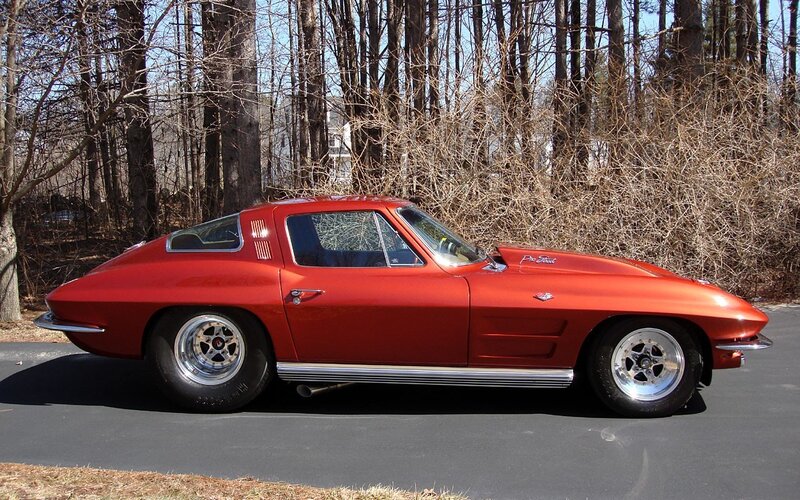 Red classic Corvette sports car