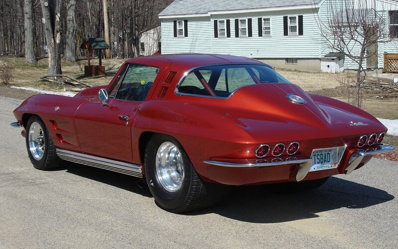 Red classic Corvette sports car