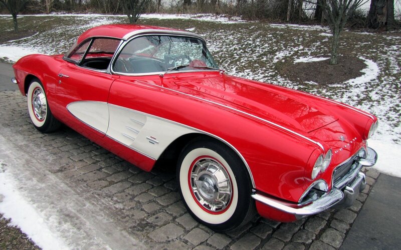 Red classic Corvette sports car