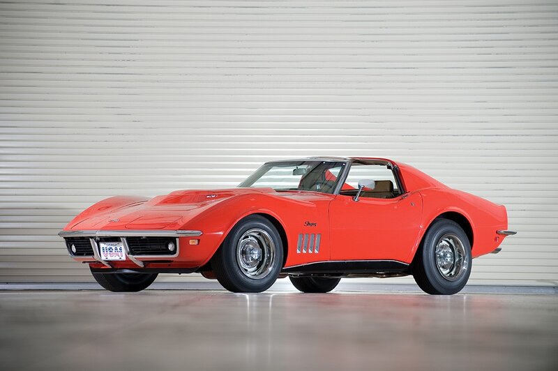 Red classic Corvette sports car