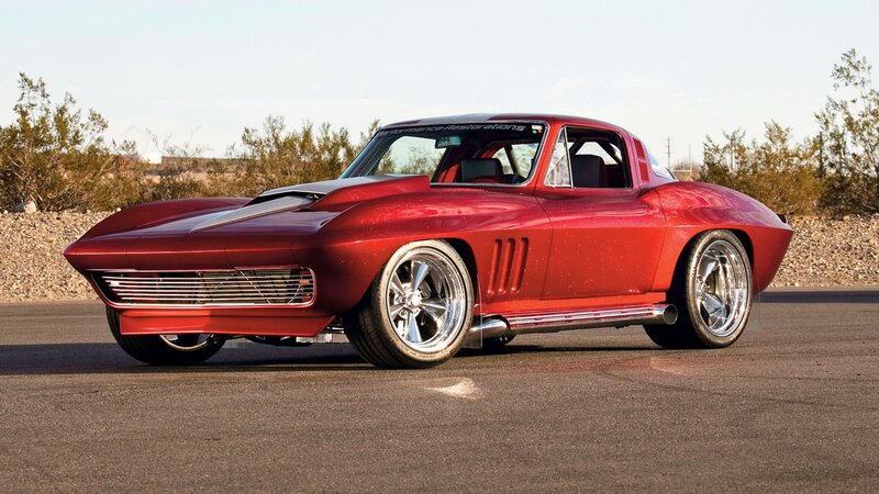 Red classic Corvette sports car
