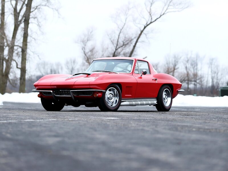 Red classic Corvette sports car