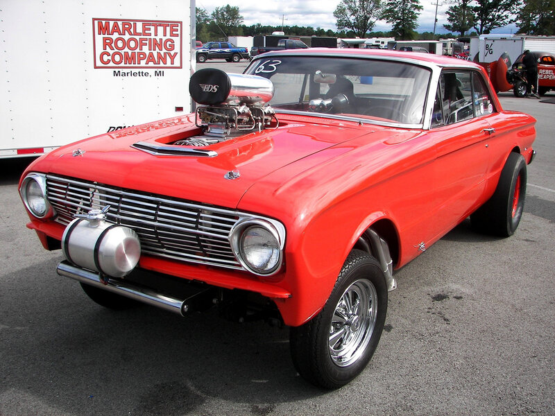Red classic drag car