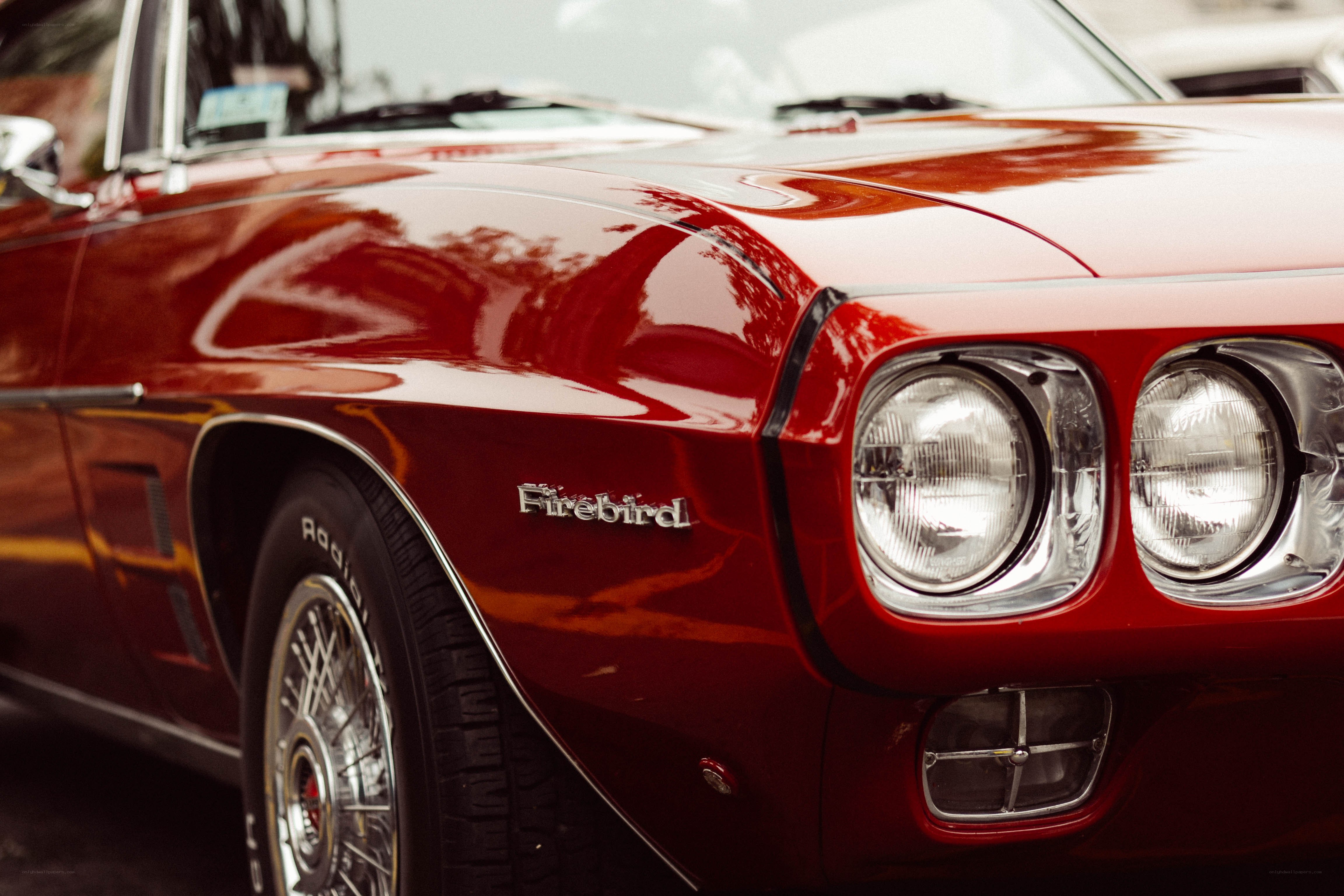 Red classic Firebird car