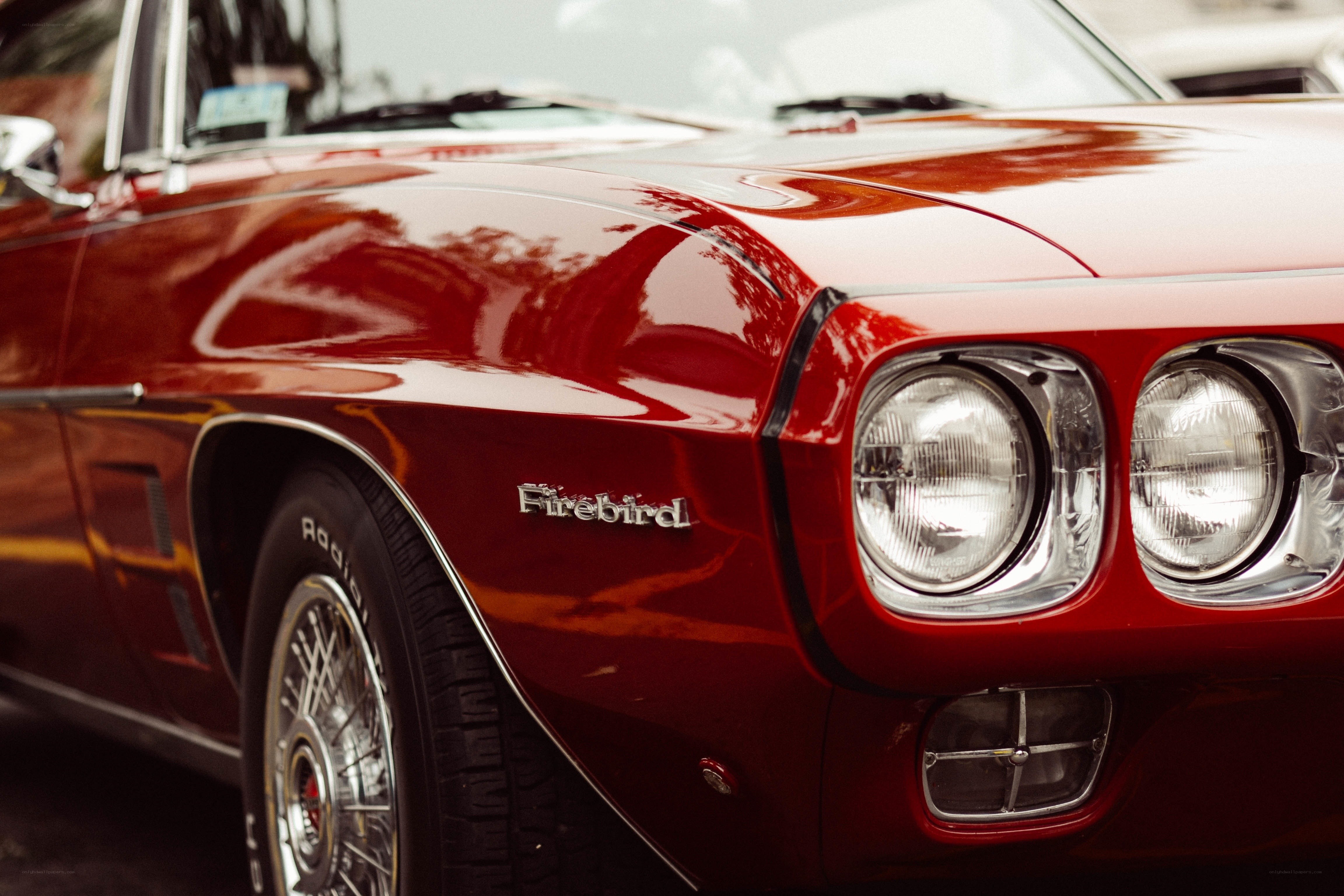 Red classic Firebird car