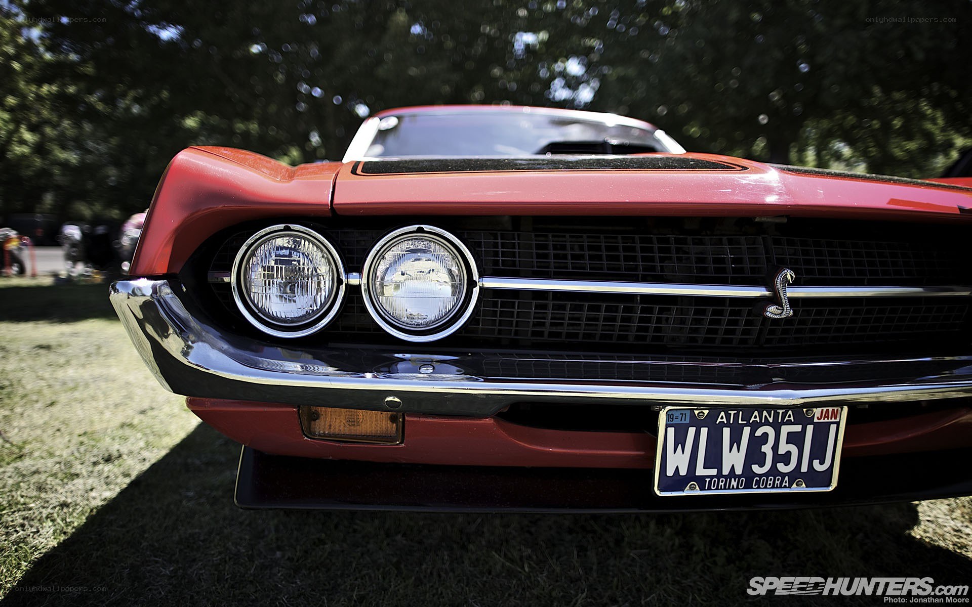 Red classic Ford Cobra front view
