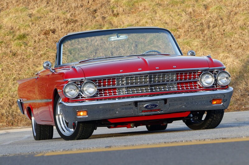 Red classic Ford convertible