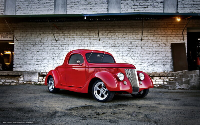 Red classic hot rod car