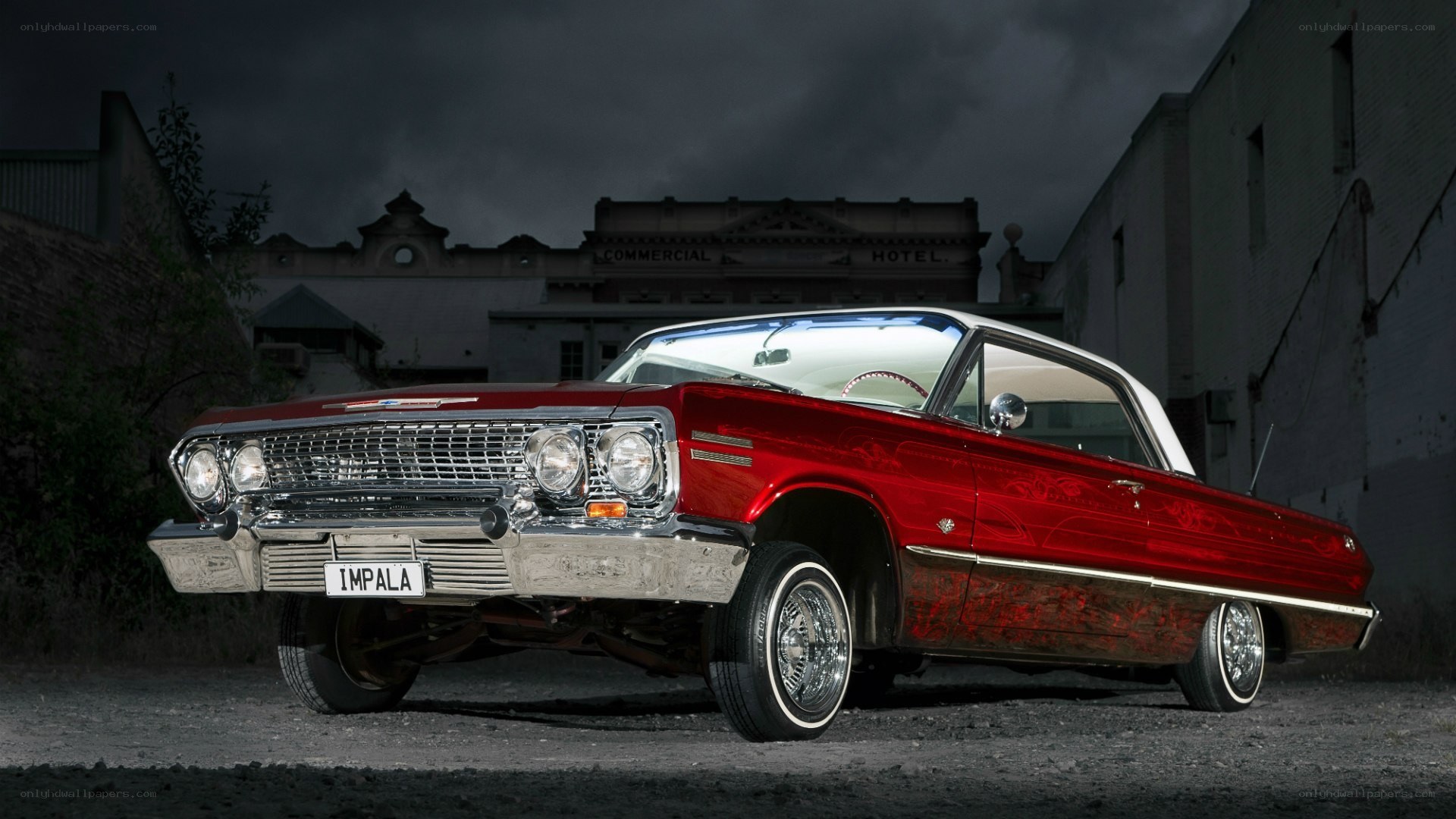Red classic Impala car