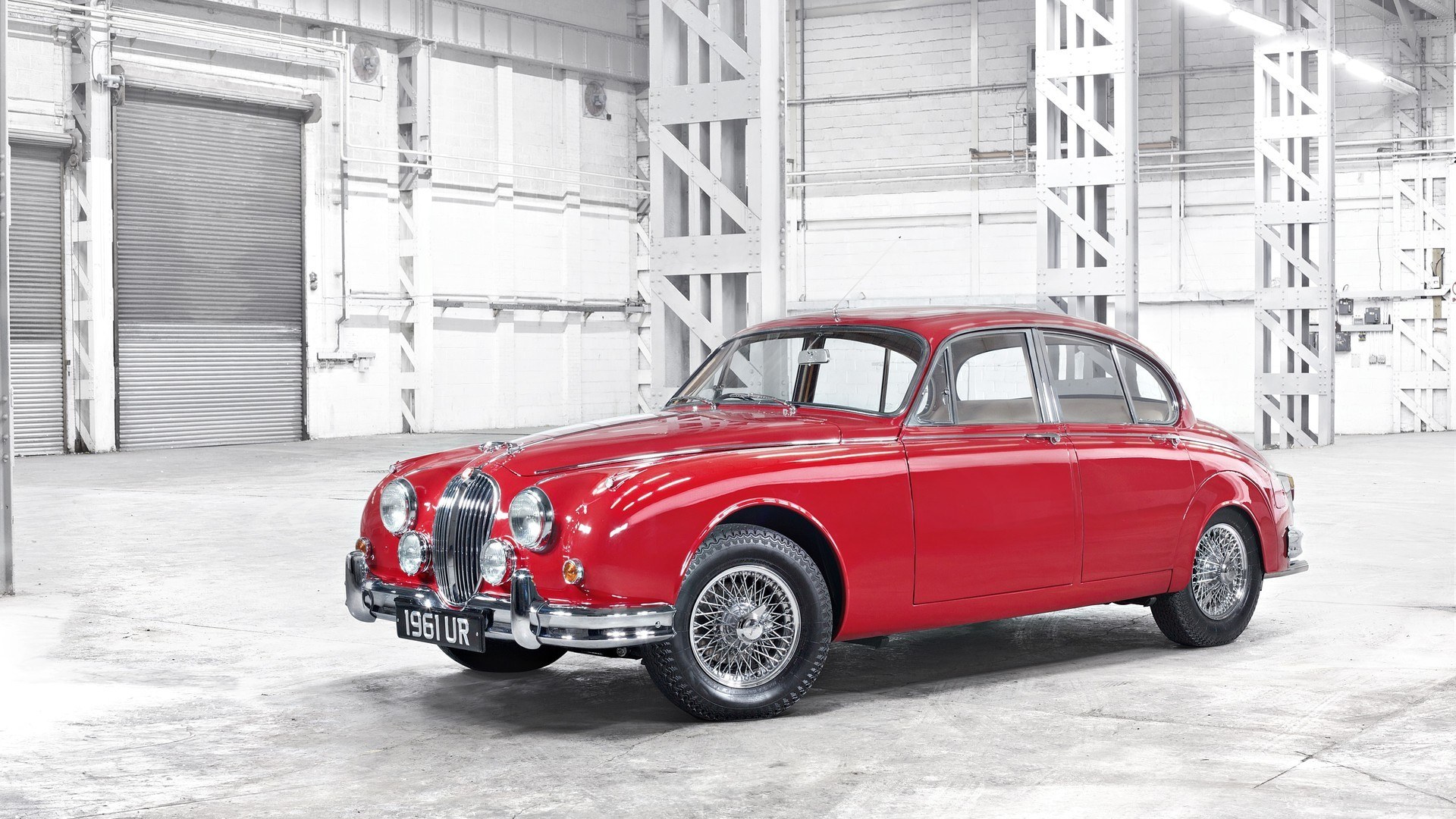 Red classic Jaguar car