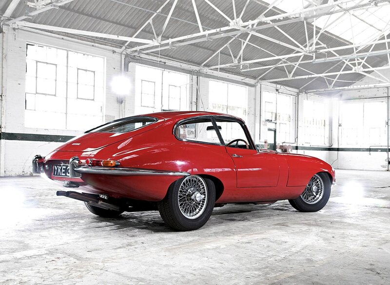 Red classic Jaguar car