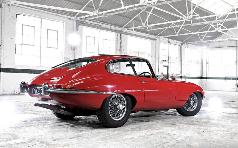 Red classic Jaguar E-Type