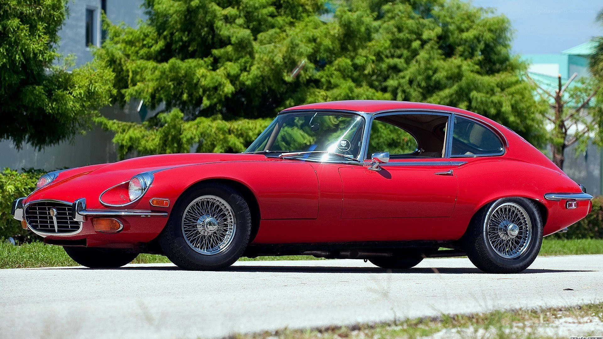 Red classic Jaguar E-Type