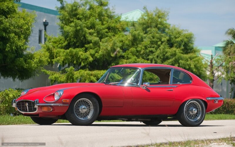 Red classic Jaguar E-Type