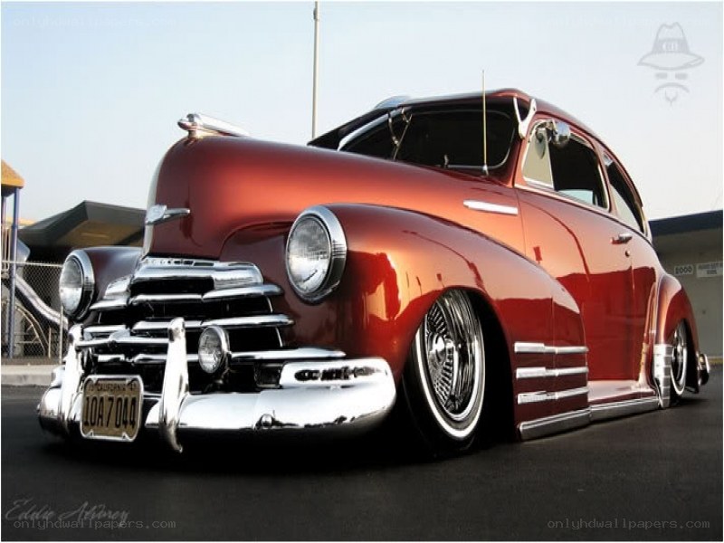 Red classic lowrider car