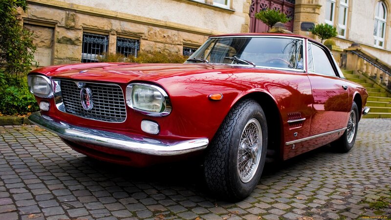 Red classic Maserati sports car