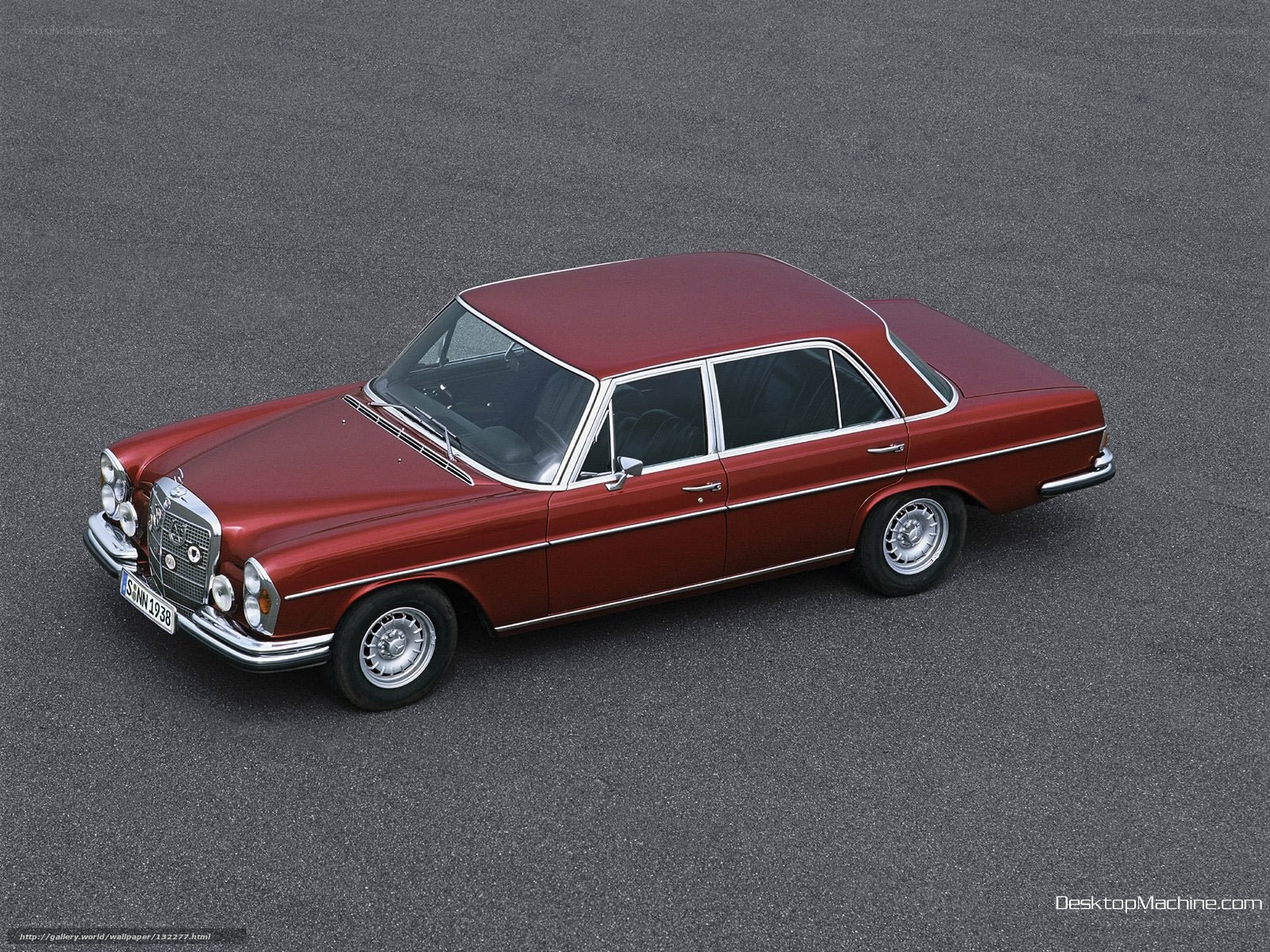 Red classic Mercedes-Benz sedan