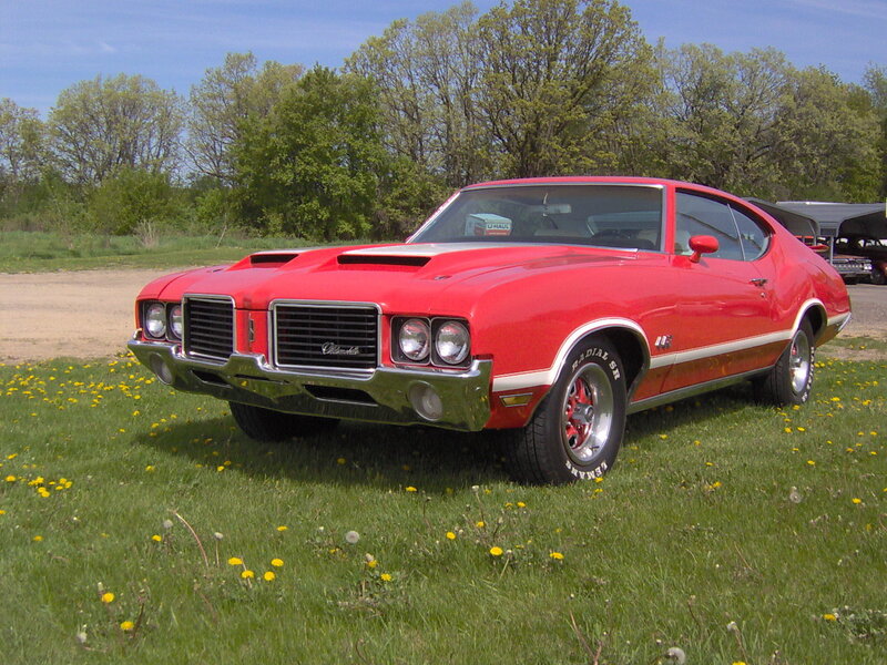 Red classic muscle car