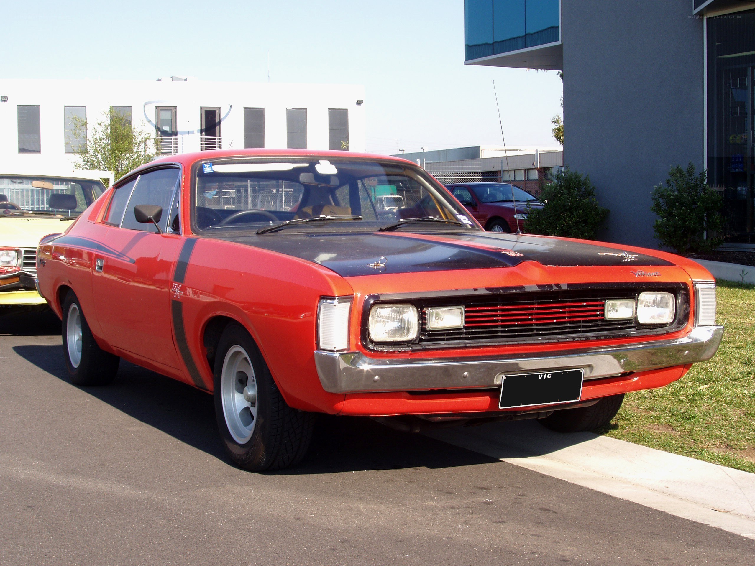 Red classic muscle car