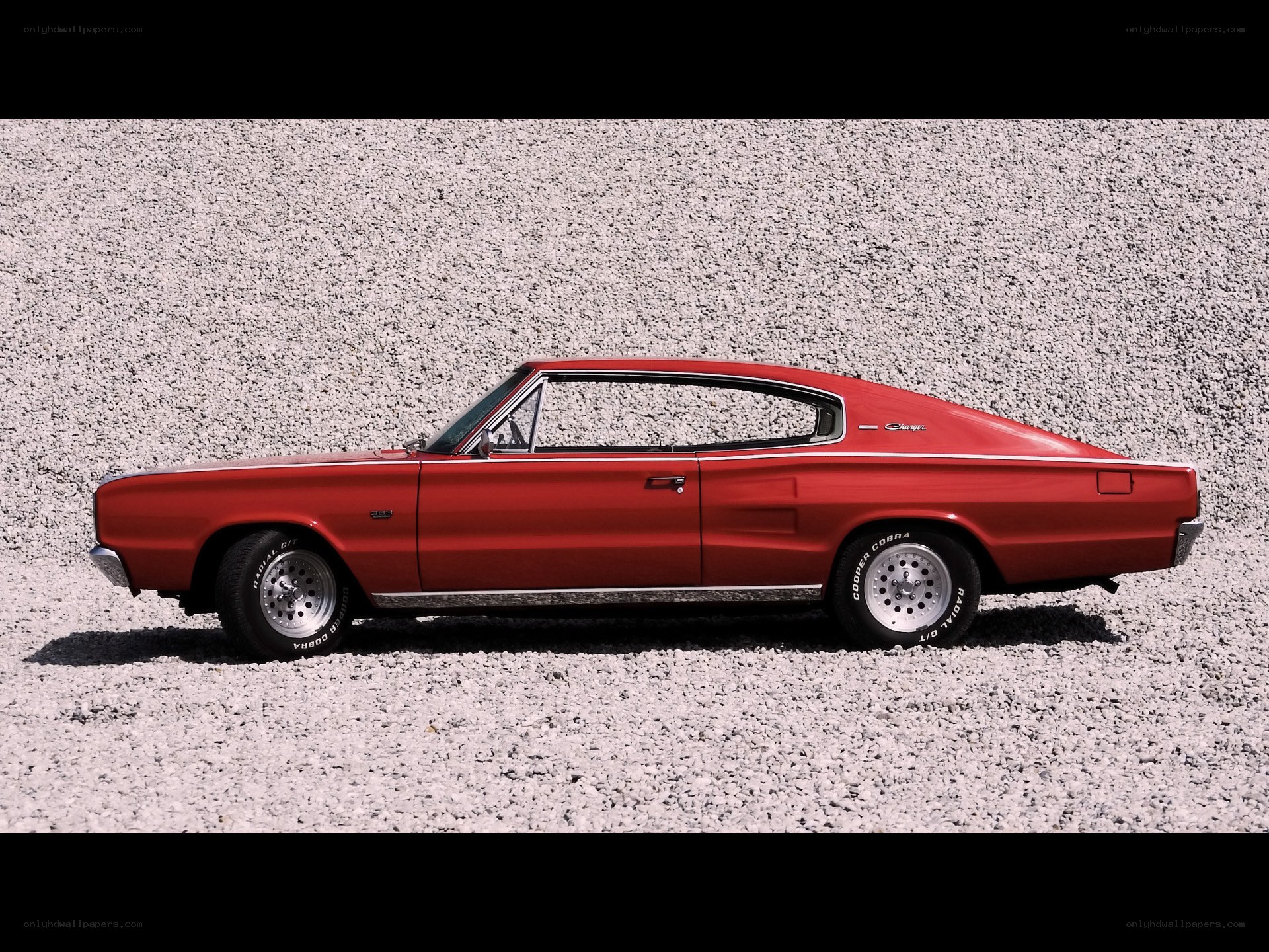 Red classic muscle car