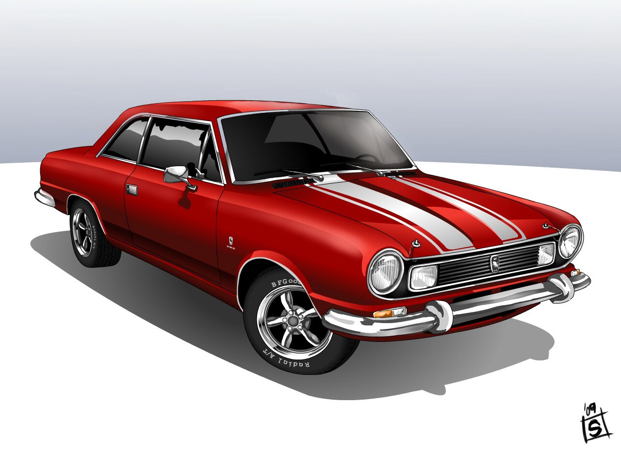 red classic muscle car