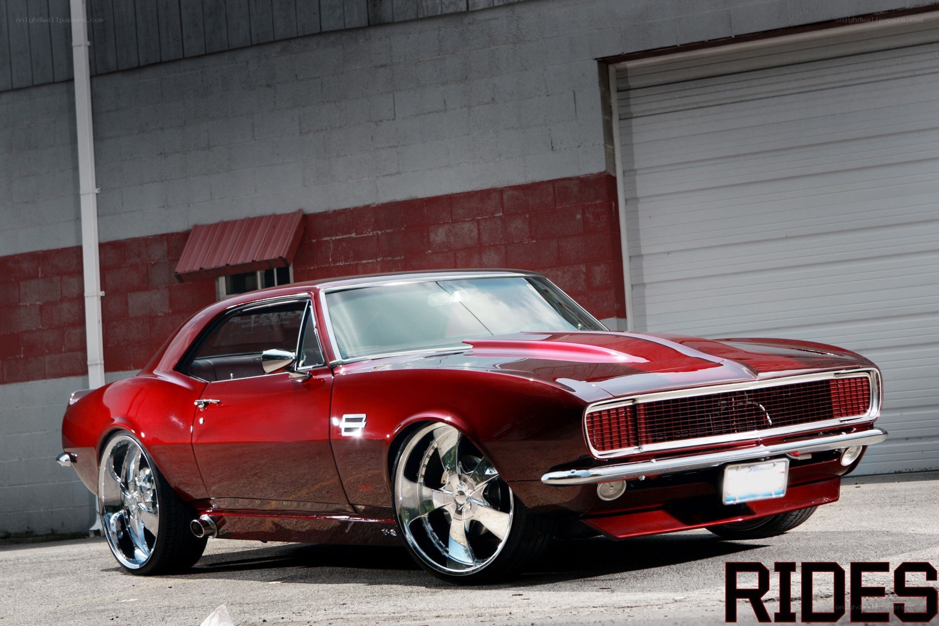 Red classic muscle car