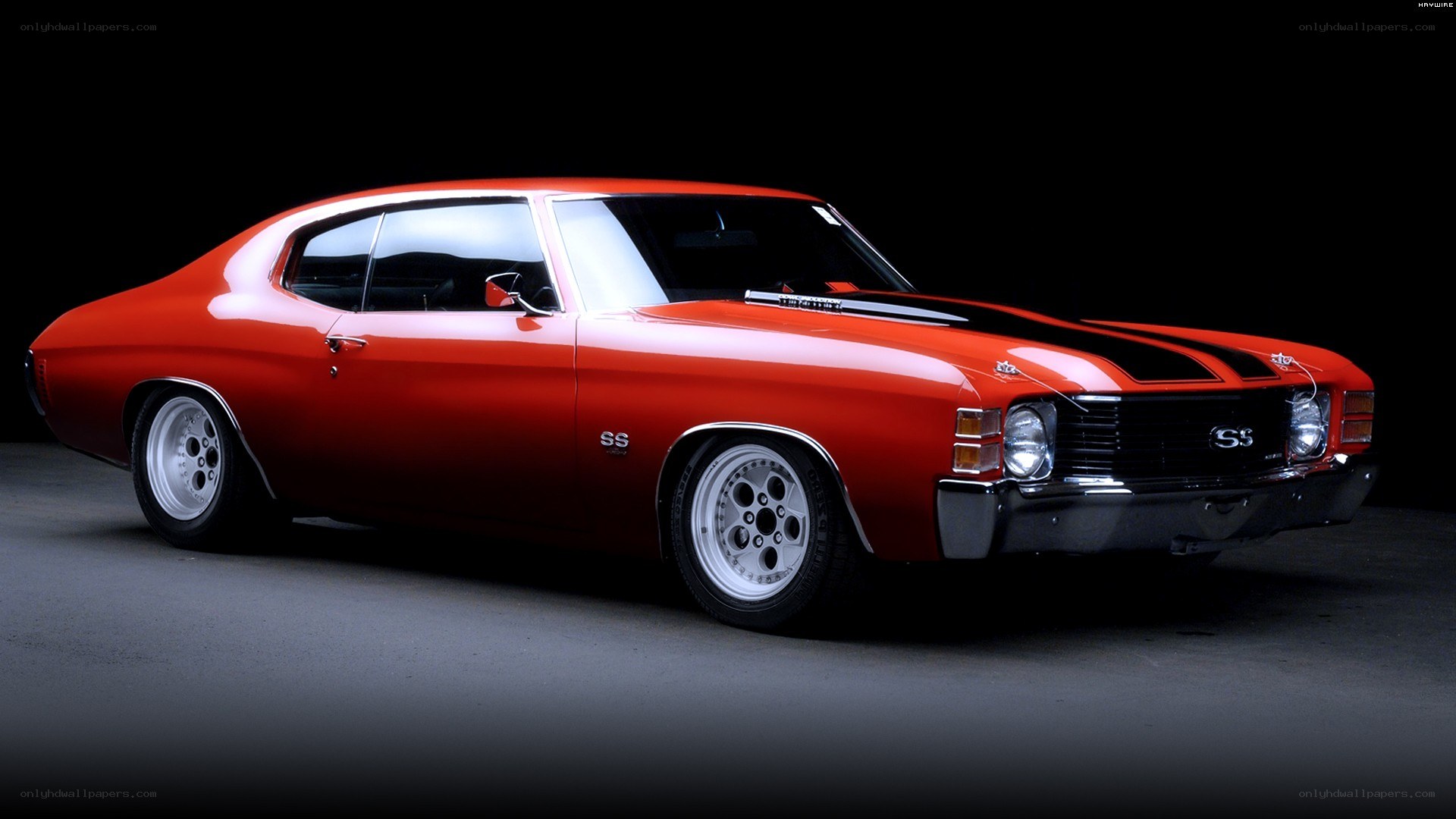 Red classic muscle car