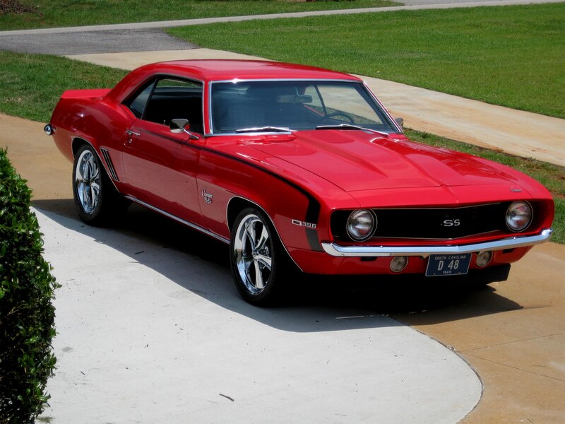 Red classic muscle car