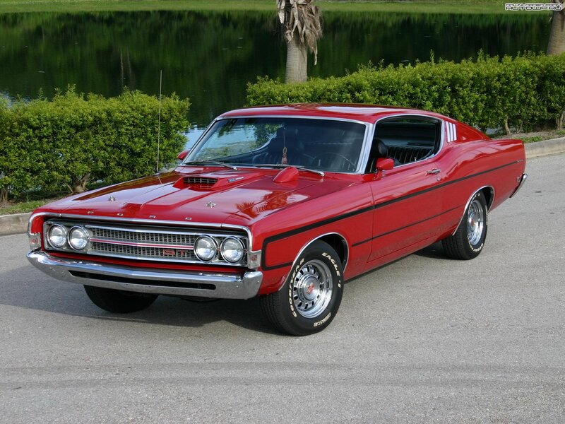 Red classic muscle car