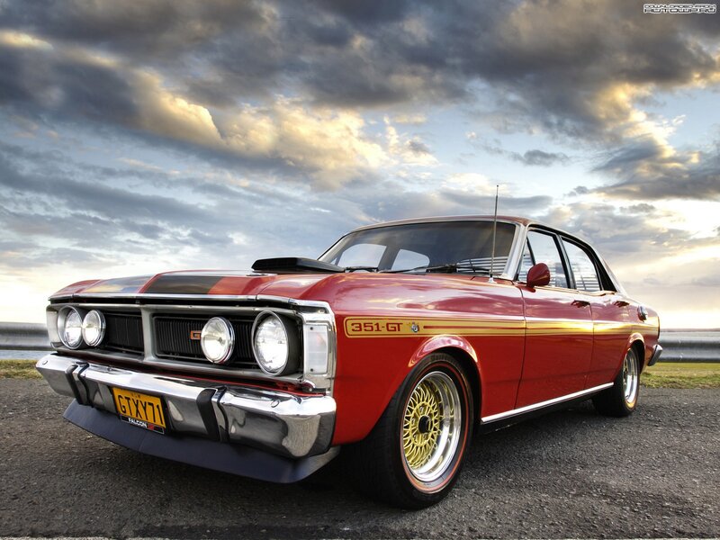 Red classic muscle car