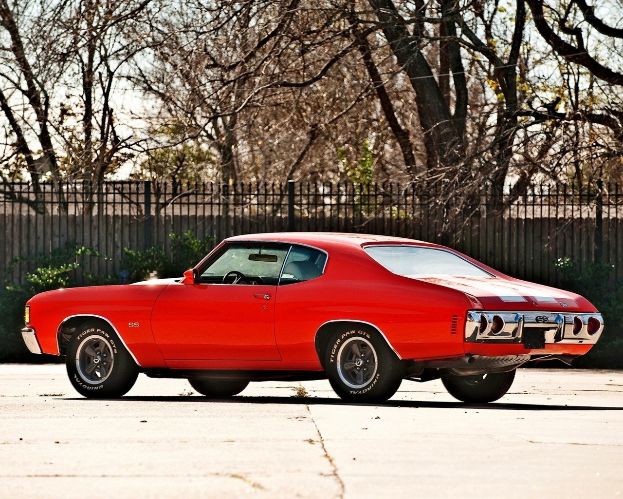 Red classic muscle car