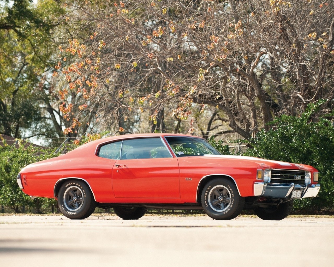 Red classic muscle car