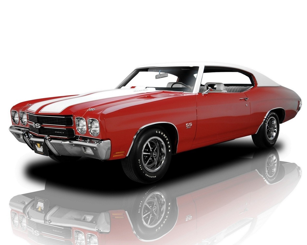Red classic muscle car
