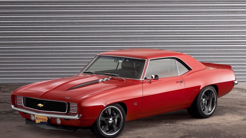 Red classic muscle car
