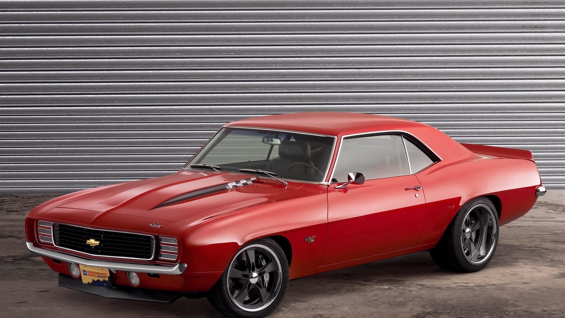 Red classic muscle car