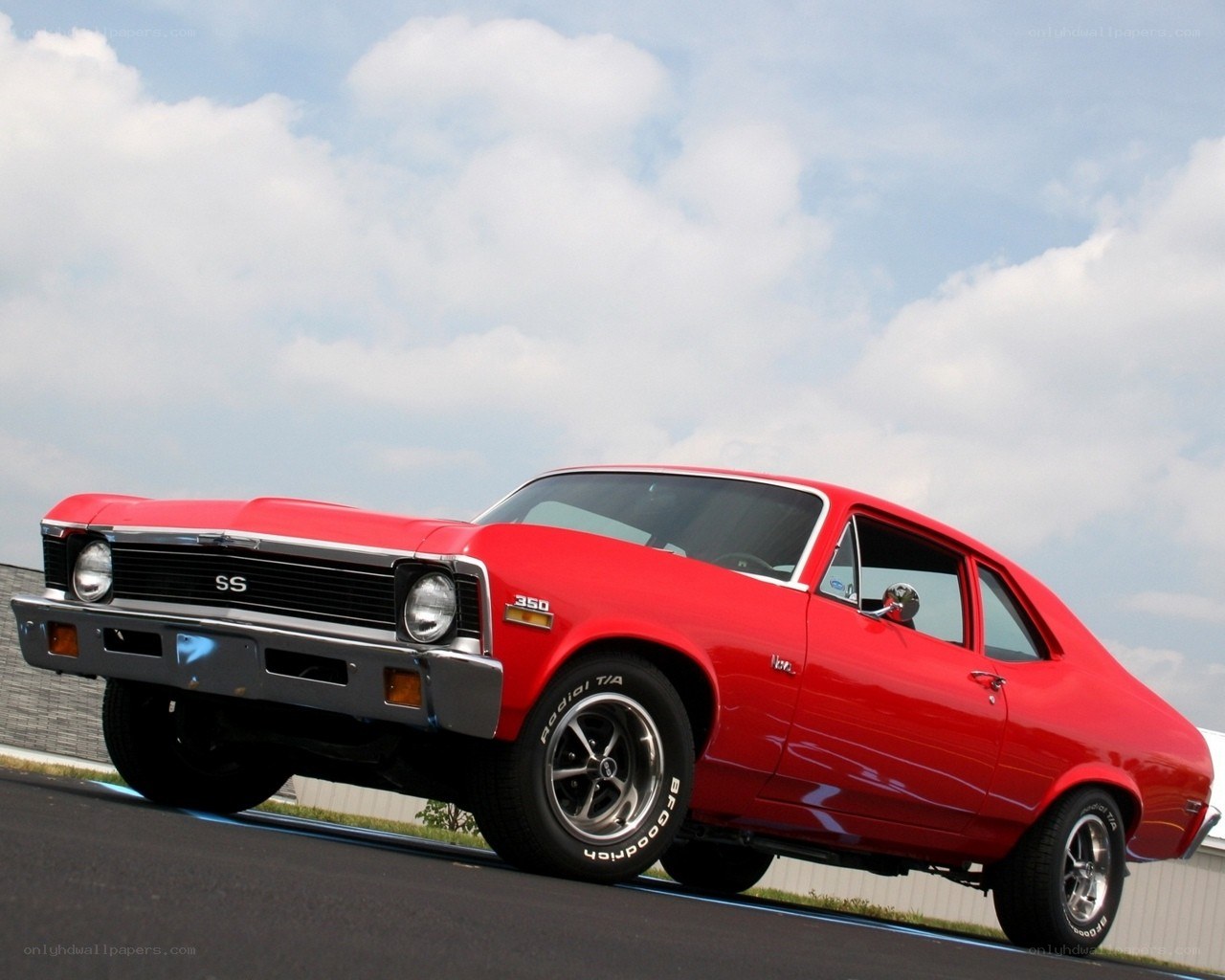 Red classic muscle car