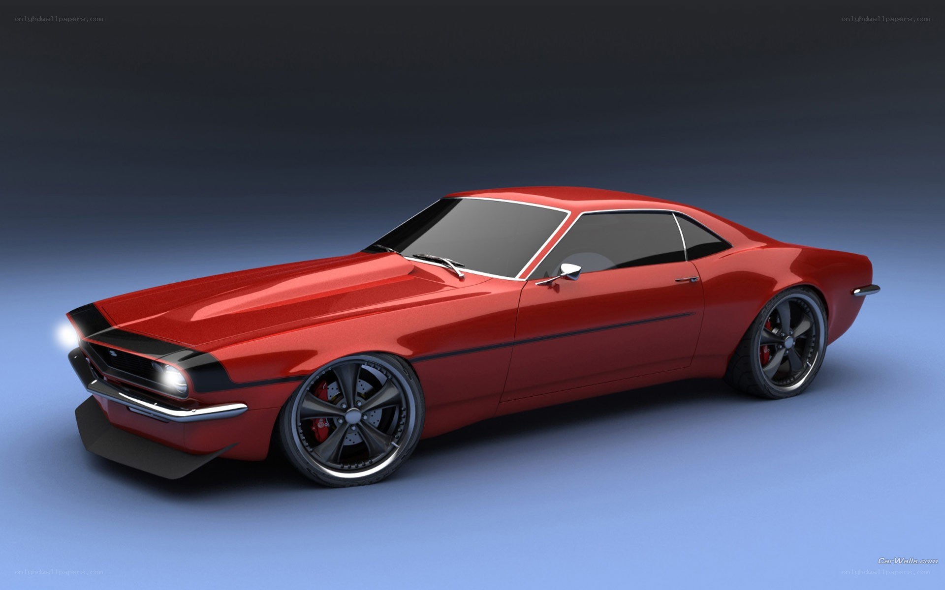 Red classic muscle car