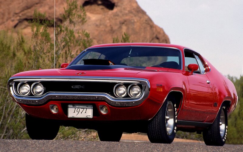 Red classic muscle car