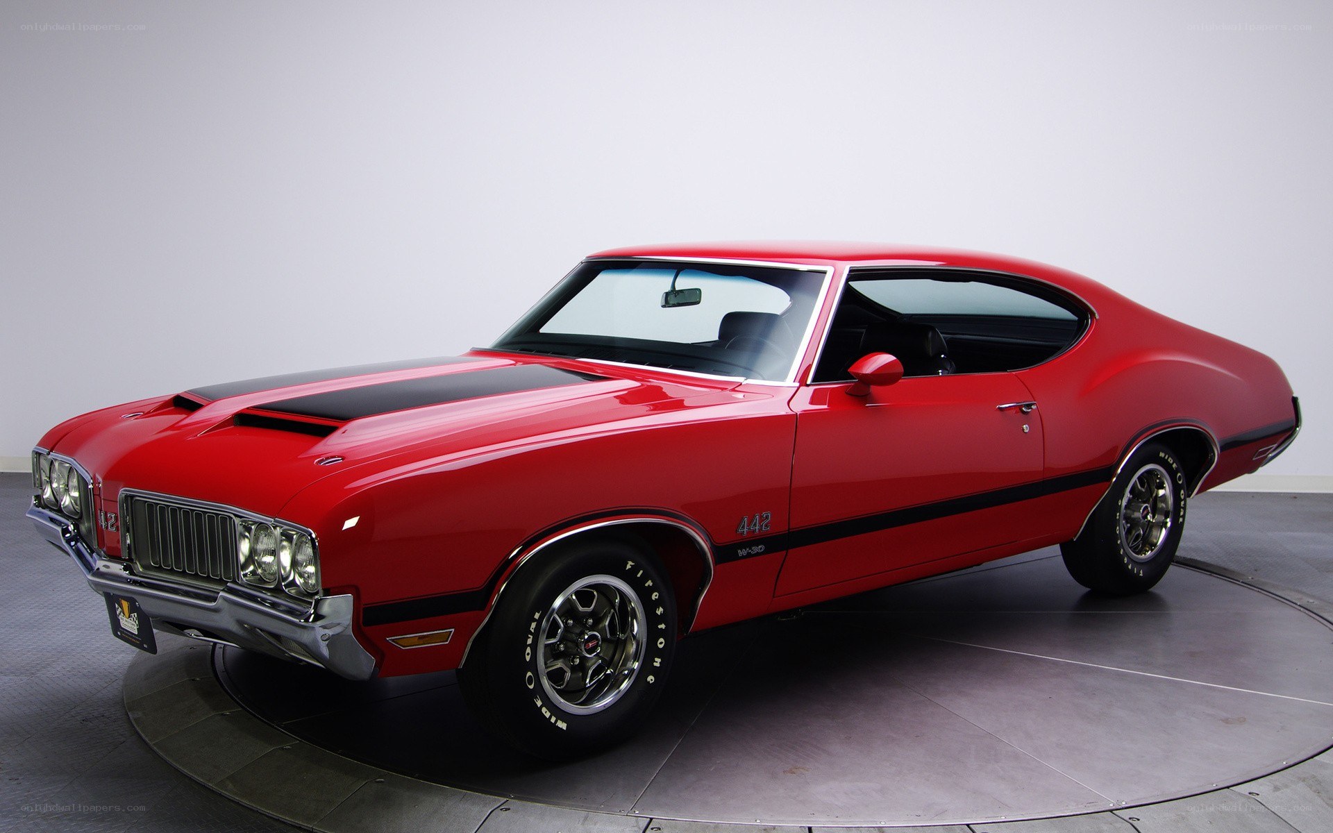 Red classic muscle car