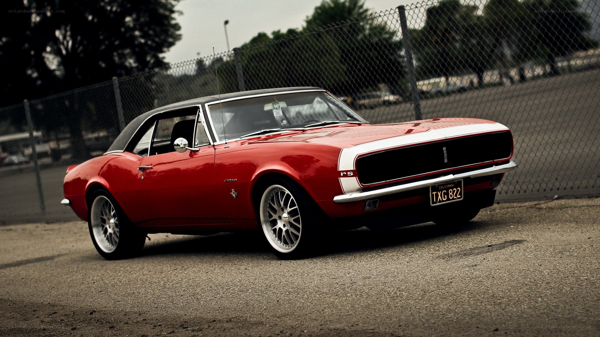 Red classic muscle car
